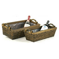 Stained Woodchip Tray/ Gift Basket (Set of 2)